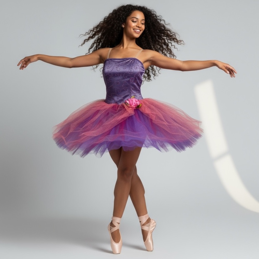 Floral dress tutu for dance or Halloween Child Large